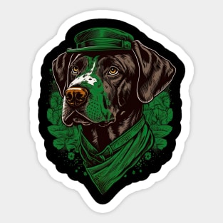 Pointer dog St. Patrick's day Sticker
